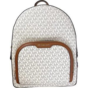 New Michael Kors Jaycee Large Logo Backpack Vanilla